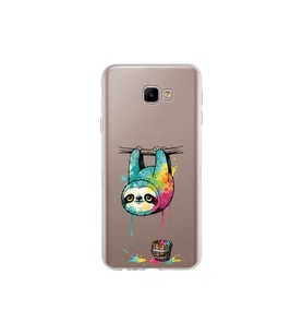 Samsung Galaxy J4 Core ile Uyumlu Splash Tembel Hayvan Tasarımlı Şeffaf Silikon Kılıf