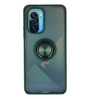 Redmi K40 Kılıf Montreal Yüzüklü Silikon Kapak - Yeşil