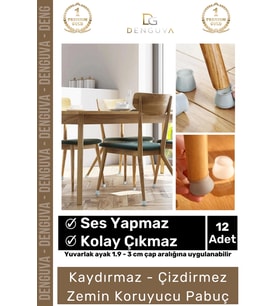 #MasaPabucu Silikon Mobilya Koruyucu Sandalye Çizik Önleyici Gürültü Kesici Pabuç Ayak Kılıf 12 Adet