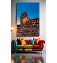 ROMA KOLEZYUM Ev Duvar Salon Güzellik Salonu Ofis Dükkan Dekarasyon Kanvas Tablo (Çok Renkli)