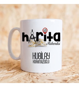 Harita Mühendisi isme özel Meslek kupa bardak
