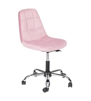 YONCA OFİS, ÇOCUK ODASI ÇALIŞMA SANDALYESİ, KROM METAL AYAK (AYARLANILABİLİR) (Pembe)