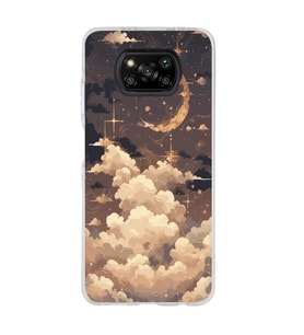 Poco X3 PRO / X3 NFC Uyumlu Bulutlar Tasarımlı Şeffaf Telefon Kılıfı