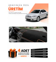 TOYOTA AVENSİS EKRANSIZ T250 (2003-2008) Uyumlu Torpido Koruma Örtüsü Oto Kılıfı - Siyah Kahverengi