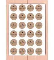 Kraft Sticker Etiket 4 cm 48 adet Afiyet Olsun Etiket-T496 (Renksiz)