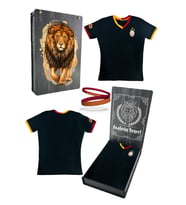 Galatasaray Orijinal Lisanslı 5 Yıldızlı Siyah Basic Çocuk T-shirt + Bileklik Set Hediye