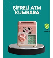 Pembe Atm Kasa Görünümlü Elektronik Şifreli Çocuk Kumbarası