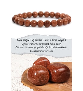 Yıldız Doğal Taş Bileklik 8 Mm ( Taş Hediyeli ) (uyku Sorunu Ve Yıldız Düşüklüğü ) Aa Kalite