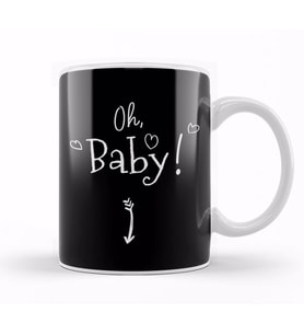 Oh Baby Cute Pregnancy Announcement Mother Mom Kupa Bardak Porselen
