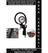 Profesyonel Hızlı Lastik Şişirme Tabancası Hassas Manometreli BAR PSI Ölçümlü Saatli Hava Tabancası