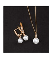 925 Ayar Tria Modeli Küre Gümüş İnci Set (Rose)