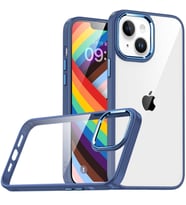 Apple iPhone 14 Kılıf Case, Kamera Lens Korumalı Elektroplatin Kaplama Sert PC Koruyucu Colourful Platinum Serisi (Mavi)