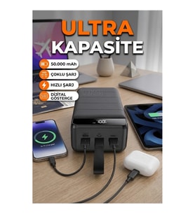 50.000 mAh Dijital Göstergeli Çoklu Girişli Taşınabilir Powerbank