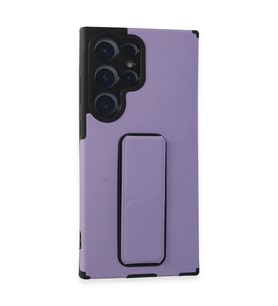 Samsung Galaxy S23 Ultra Kılıf Mega Standlı Silikon - Lila