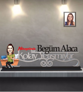 Kişiye Özel Öğretmen Karikatürlü Kolay Yetişmiyor Ahşap Biblo Bayan-17