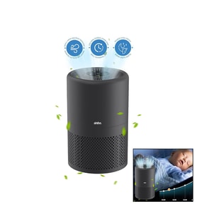 GRİ HAVA TEMİZLEME CİHAZI OTOMATİK FAN 3 KADEME FİLTRELEME LED AYDINLATMA SESSİZ UYKU MOD SAP-5507 (5343)