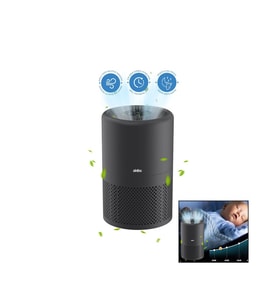 GRİ HAVA TEMİZLEME CİHAZI OTOMATİK FAN 3 KADEME FİLTRELEME LED AYDINLATMA SESSİZ UYKU MOD SAP-5507 (5343)