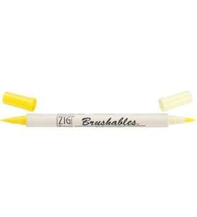 Zig Brushables 2 Renk Tonu Fırça Uçlu Marker Kalem 050 Pure Yellow 