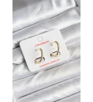 14K Gold Renk Kaplama Burgu Halka CM Kadın Küpe - TJ-BKP11423