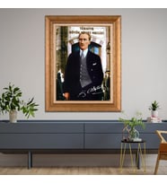 Altın Varaklı Çerçeveli Paspartulu Atatürk Tablo DC1083 (Gold)
