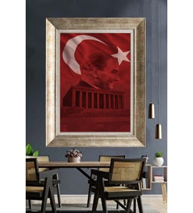 Gümüş Çerçeveli Atatürk Tablo ds66