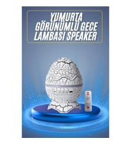 Mey İthalat® Bluetooth Hoparlör Dinozor Yumurtası Gece Masa Lambası Projektör