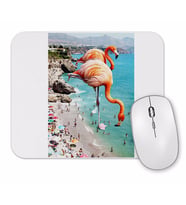 Flamingos On The Beach Mouse Pad