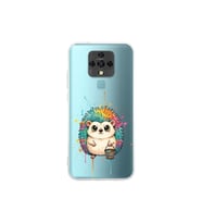 Tecno Camon 16 ile Uyumlu Splash Kirpi Tasarımlı Şeffaf Silikon Kılıf