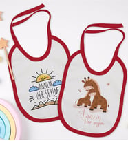 BK Kids Annem Her Şeyim Tasarımlı 2’li Kırmızı Mama Önlüğü-1