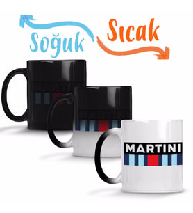 Martini Racing Rectangle Sihirli Kupa Bardak Porselen