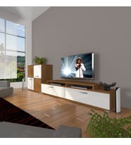 Decoraktiv Ekoflex On Slm Tv Ünitesi Tv Sehpası - Ceviz Beyaz (Beyaz - Kahverengi)