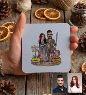 Kişiye Özel Karikatürlü Orta Dünya Sevgililer Bardak Altlığı Sevgililer Günü Hediyesi
