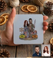 Kişiye Özel Karikatürlü Orta Dünya Sevgililer Bardak Altlığı Sevgililer Günü Hediyesi