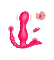 Kablosuz Kumandalı G-Spot anl ve Klitoris Uyarıcı Külot İçi Giyilebilir 3 in 1 Vibratör