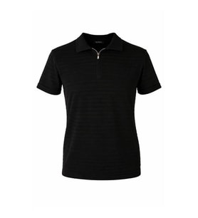 Trender 26YSS9000024 Siyah Erkek Polo Yaka T-shirt Kayı Yarım Fermuarlı