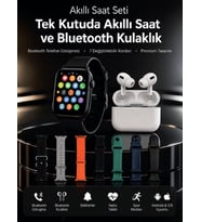 7 Kordonlu Akıllı Saat ve Bluetooth Kulaklık Seti Nabız Takibi, Bildirimler ve Spor Modları