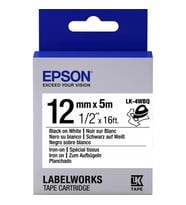 Epson LK-4WBQ Iron Siyah Üzeri Beyaz 12MM 9Metre Etiket