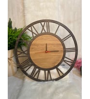 Kişiye Özel Halatlı Dekoratif Ahşap Duvar Saati 50 cm