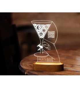 BK Gift Restoran & Cafe & Barlara Özel Led Lamba QR Kod Menü, Işıklı QR Menü, QR Kodlu Masa Dekoru, Işıklı Pleksi Biblo-17