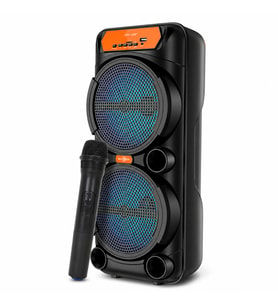 Kablosuz Mikrofonlu RGB Işıklı Taşınabilir Parti ve Karaoke Hoparlörü (GTS-1880)