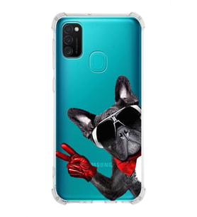 PrintiFy Samsung Galaxy M30S Uyumlu Köpek 2 Baskılı Şeffaf Köşe Korumalı Antişok Kılıf