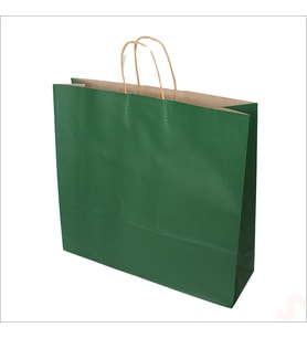 Büküm Saplı Kraft Çanta 40 x 44 x 13 cm, Yeşil - 1 Adet (STD)