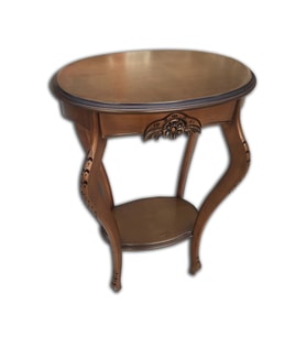 Fiskos Sehpa  Oyma Model Parlak Kaplama MDF tabla Kayın ayak Parlak Ceviz 13711 