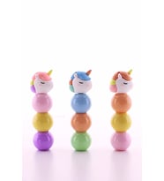 Çocuklar İçin Eğlenceli Renkli 3 Adet 9 Kalemli Unicorn Tasarımlı Fosforlu Kalem Set