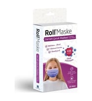 Roll Maske Çocuk Kız Lila 10'lu 5 Paket
