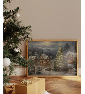 Çerçevesiz Poster Noel Köyü