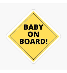 Arabada bebek var Baby On Board Sticker Etiket 19CM md10