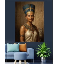 Antik Mısır Kraliçesi Nefertiti Büstü Dekoratif Kanvas - Mdf Ahşap Tablo