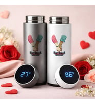 BK Gift Kişiye Özel Best Friend Tasarımlı Dijital Göstergeli Filtreli 2’li Çelik Termos 450 ml -4, Arkadaşa Hediye En İyi Arkadaş Termos Seti
