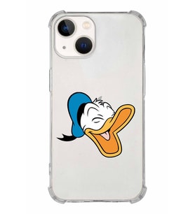Apple iPhone 13 Mini Uyumlu Köşe Korumalı Antişok  Kapak Donald Duck Tasarımlı Şeffaf  Kılıf